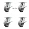 Service Caster 6 Inch Thermoplastic Caster Set with Roller Bearing 4 Brake and 2 Swivel Lock SCC-35S620-TPRRF-SLB-BSL-2-SLB-2 - alternate 1